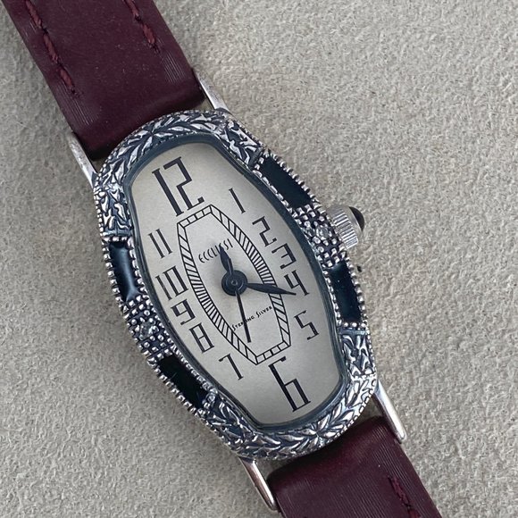 Ecclissi Accessories - Vintage Western Styled Sterling Silver Ecclissi with Engraved Case Black Enamel